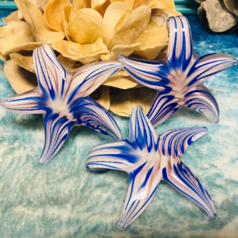 1 Lampwork Glass Star Fish Pendant